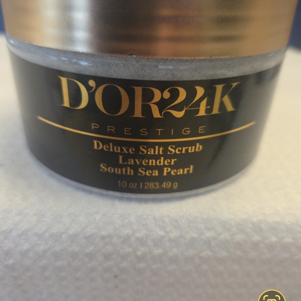Lavender Salt Scrub with Gold and Black Packaging
